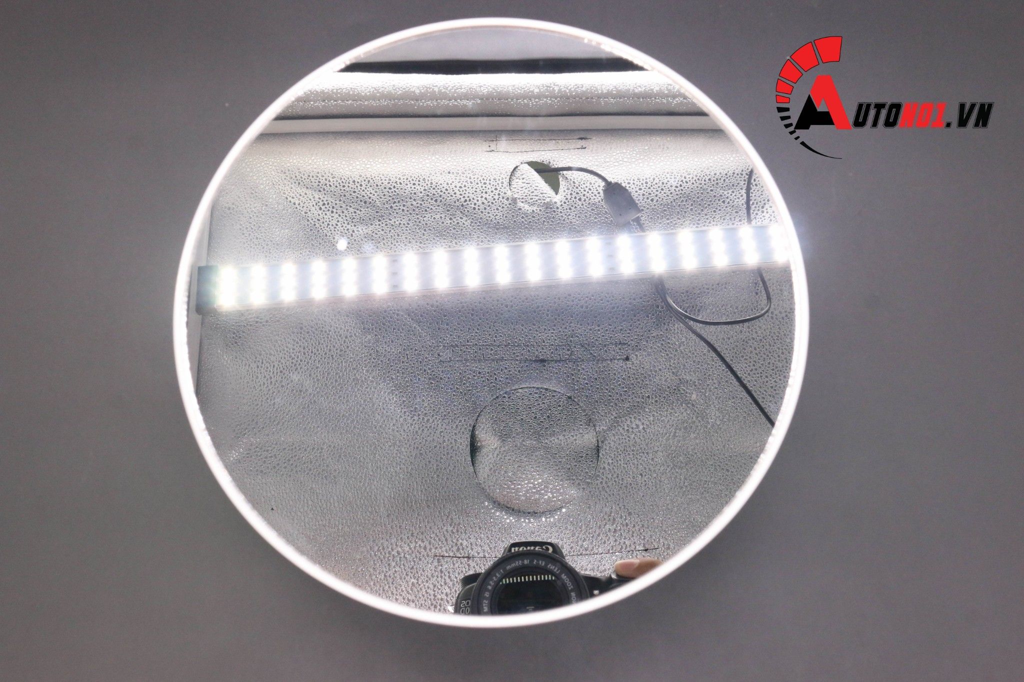  Phụ kiện đế xoay sản phẩm 360 độ màu trắng mặt gương dùng pin và điện đường kính 20cm 5366 