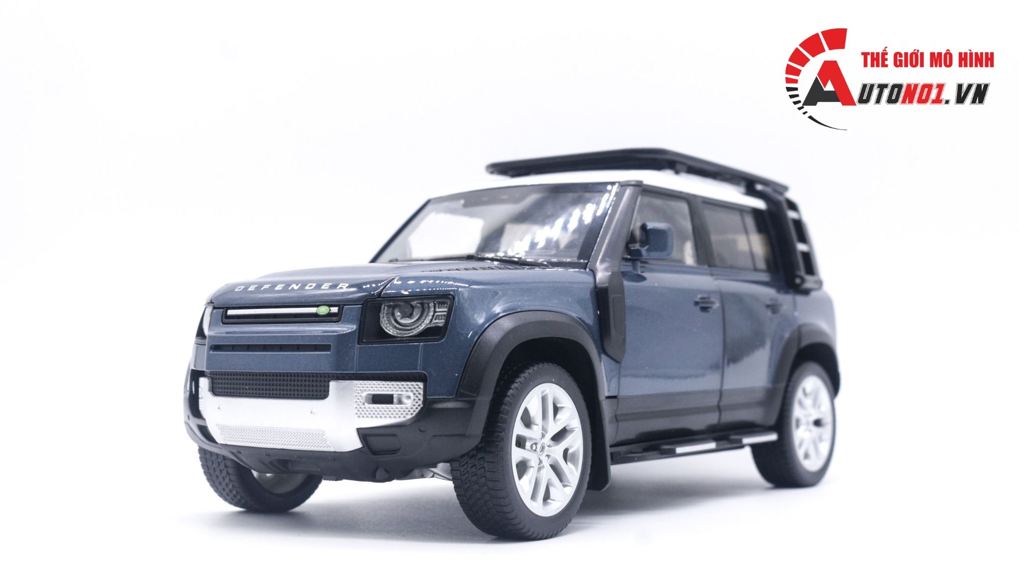 Mô hình xe Land Rover Defender 110 Full open - full kính - đánh lái được - có đèn - âm thanh tỉ lệ 1:18 Alloy Model OT047