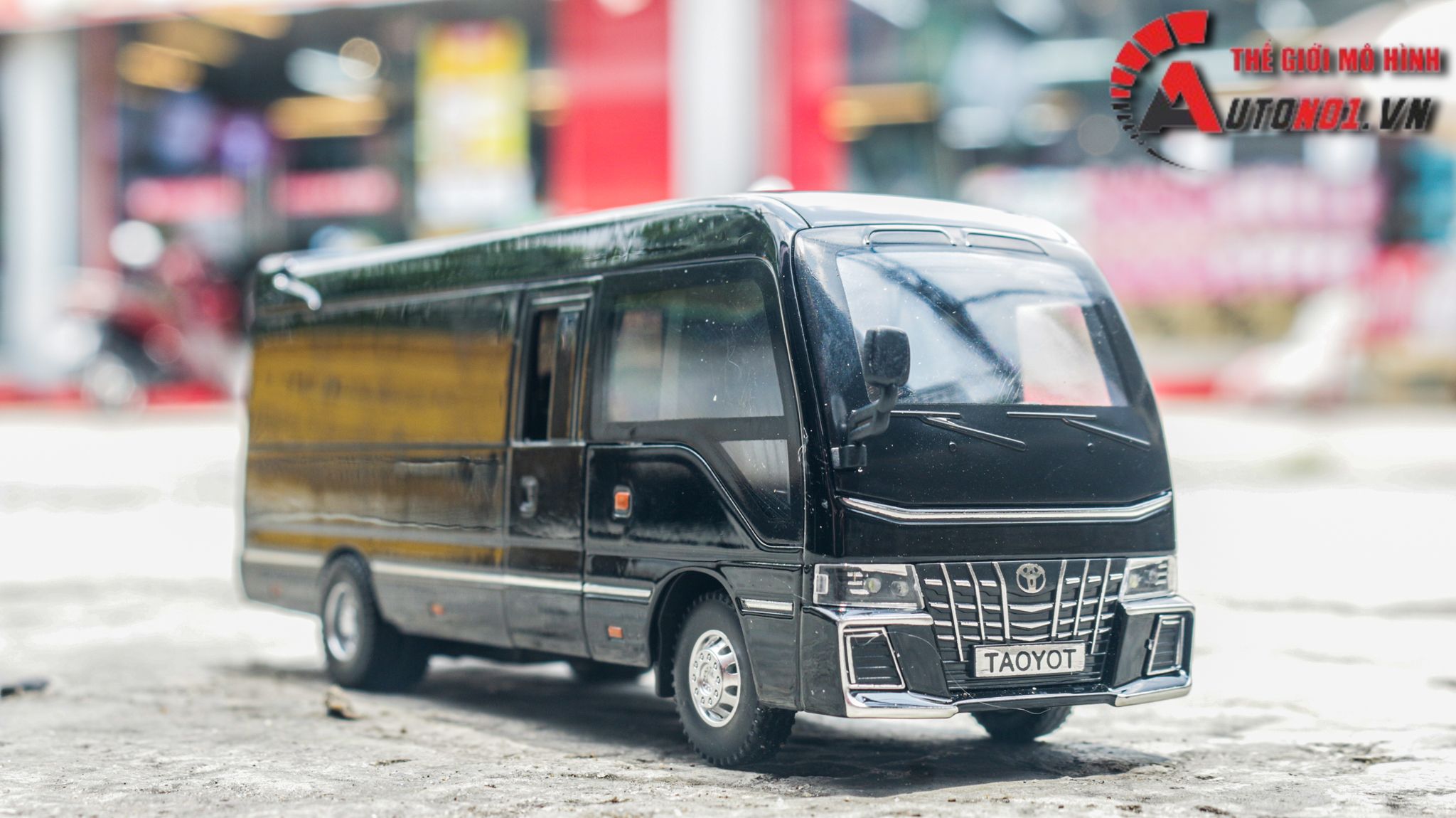 Mô hình xe Toyota Coaster Bus full open - có đèn - âm thanh tỉ lệ 1:32 Alloy Model OT508