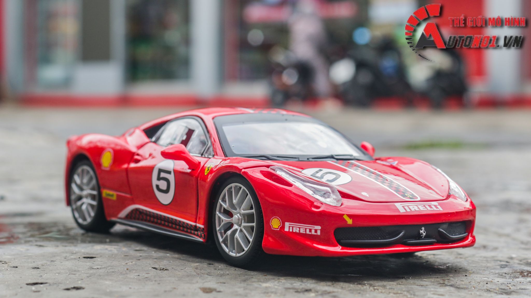 Mô hình xe ô tô Ferrari 458 Challenge full open - full kính tỉ lệ 1:24 Bburago OT531