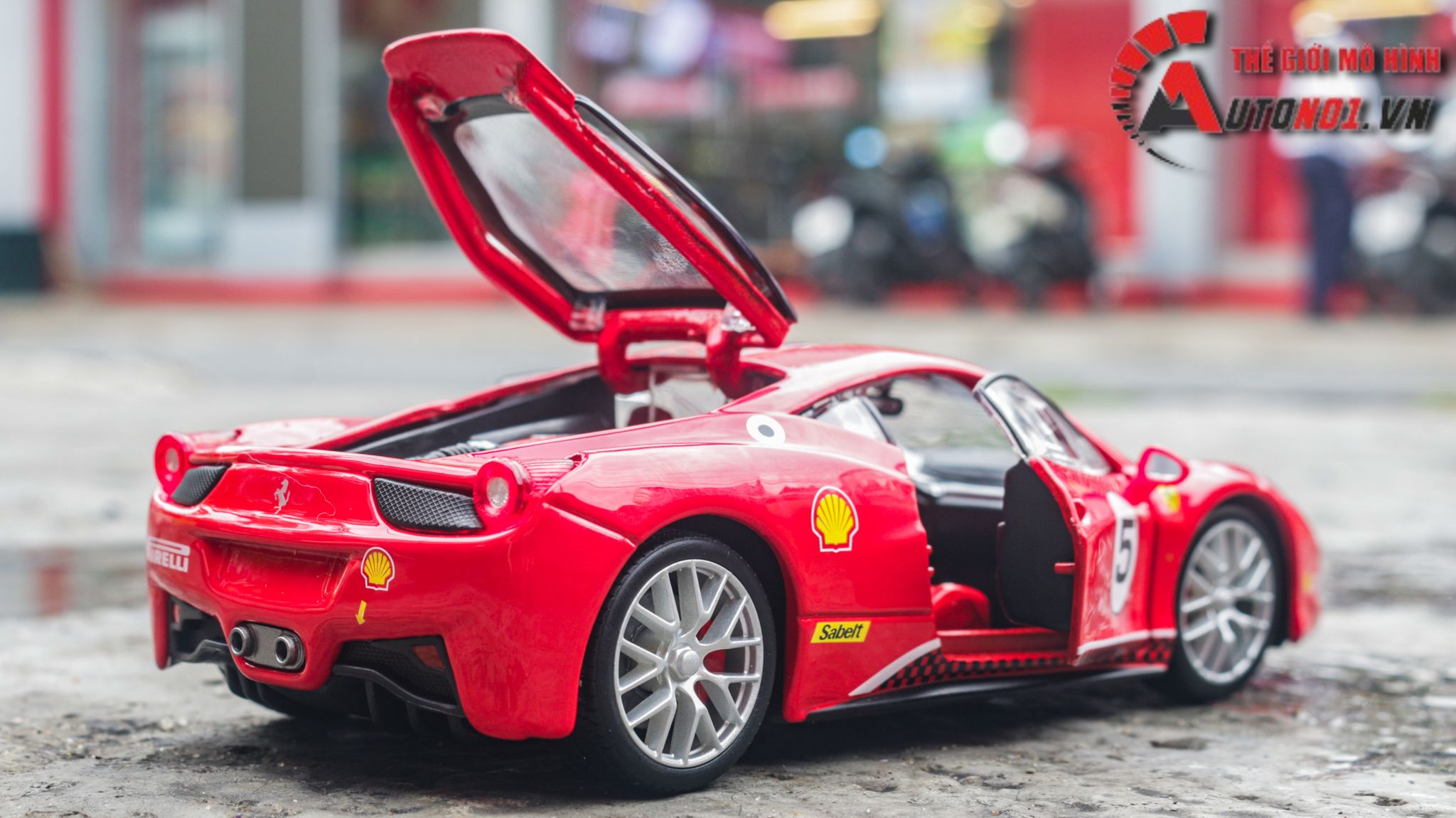 Mô hình xe ô tô Ferrari 458 Challenge full open - full kính tỉ lệ 1:24 Bburago OT531