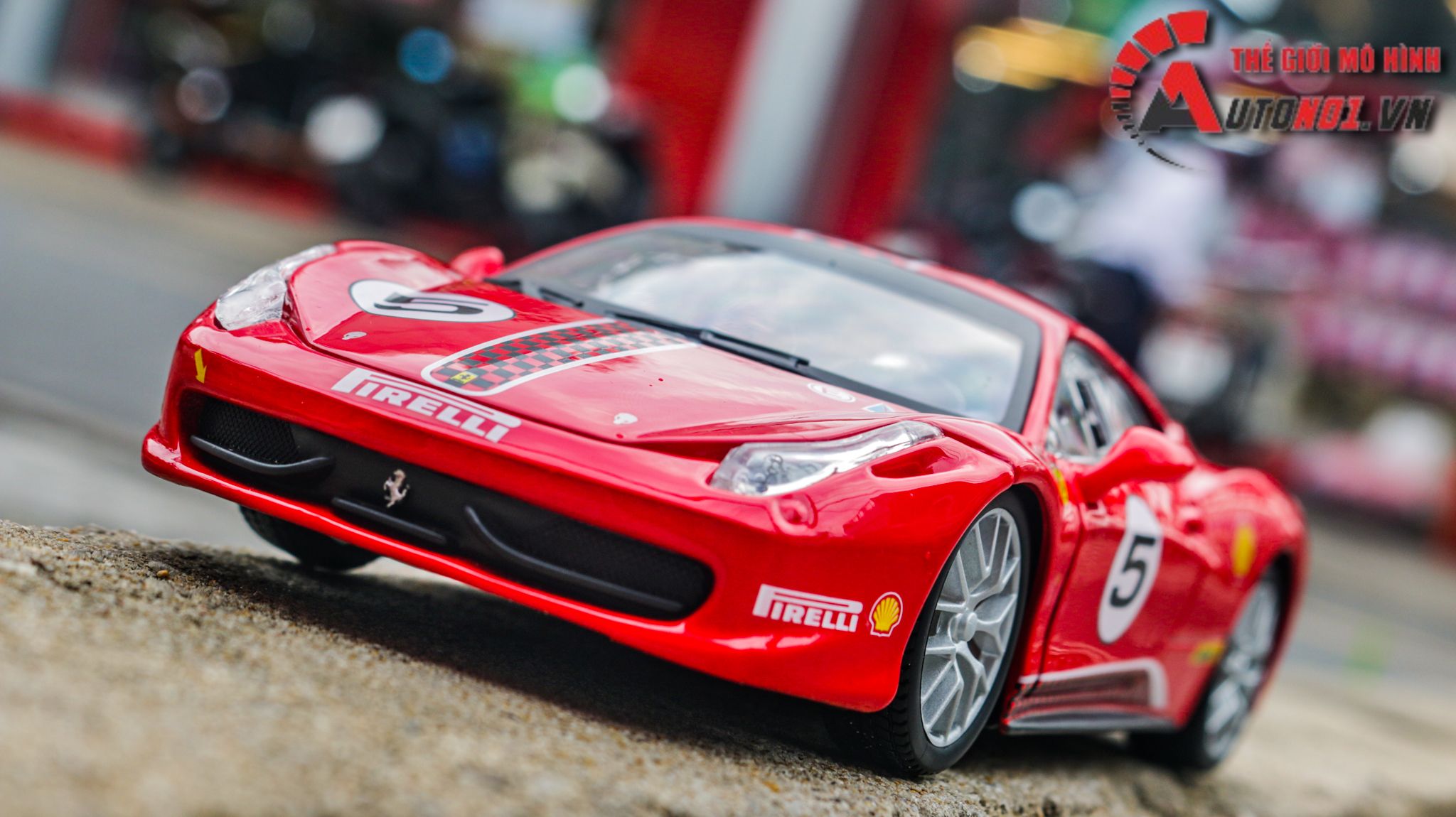 Mô hình xe ô tô Ferrari 458 Challenge full open - full kính tỉ lệ 1:24 Bburago OT531