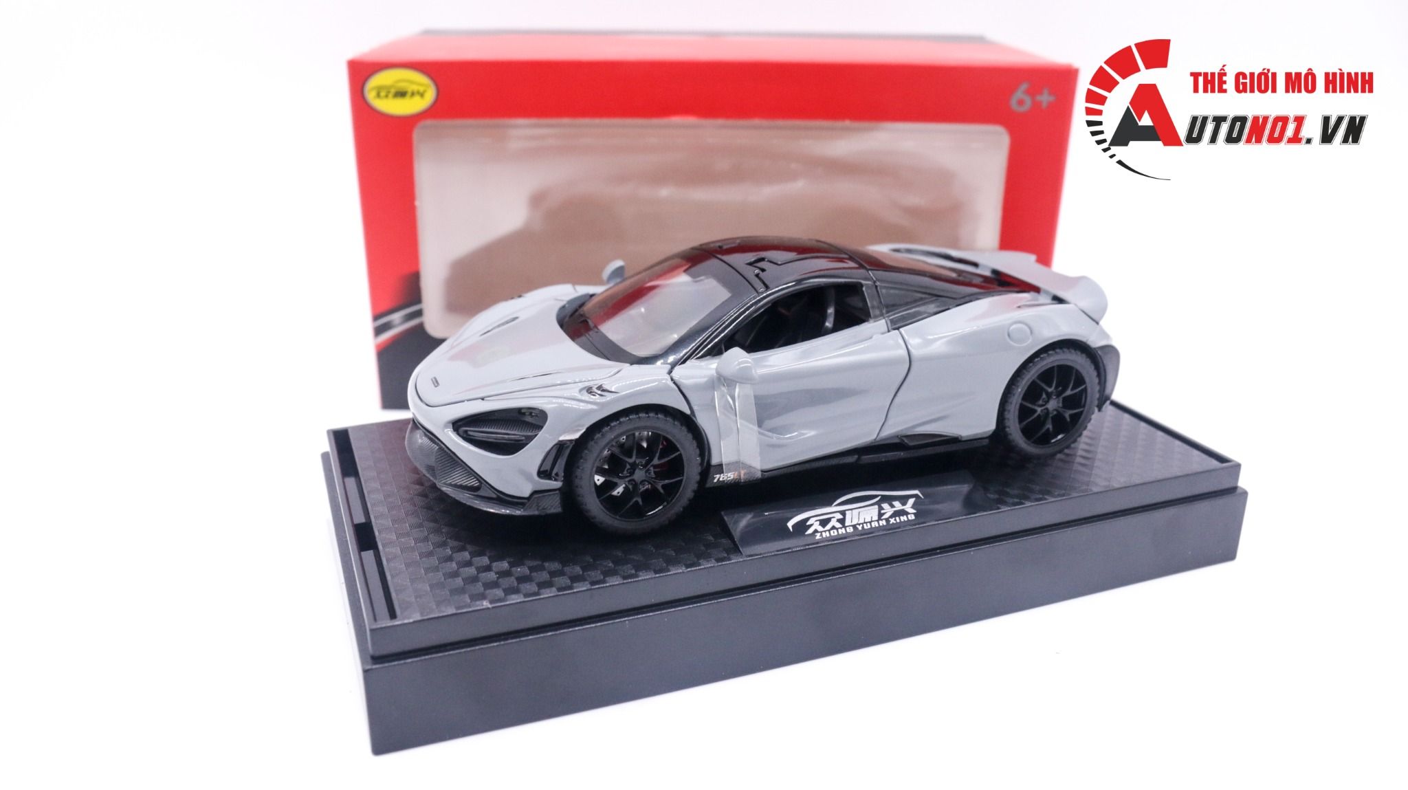 Mô hình xe ô tô Mclaren 765lt kèm hộp mica tỉ lệ 1:32 Alloy model OT051