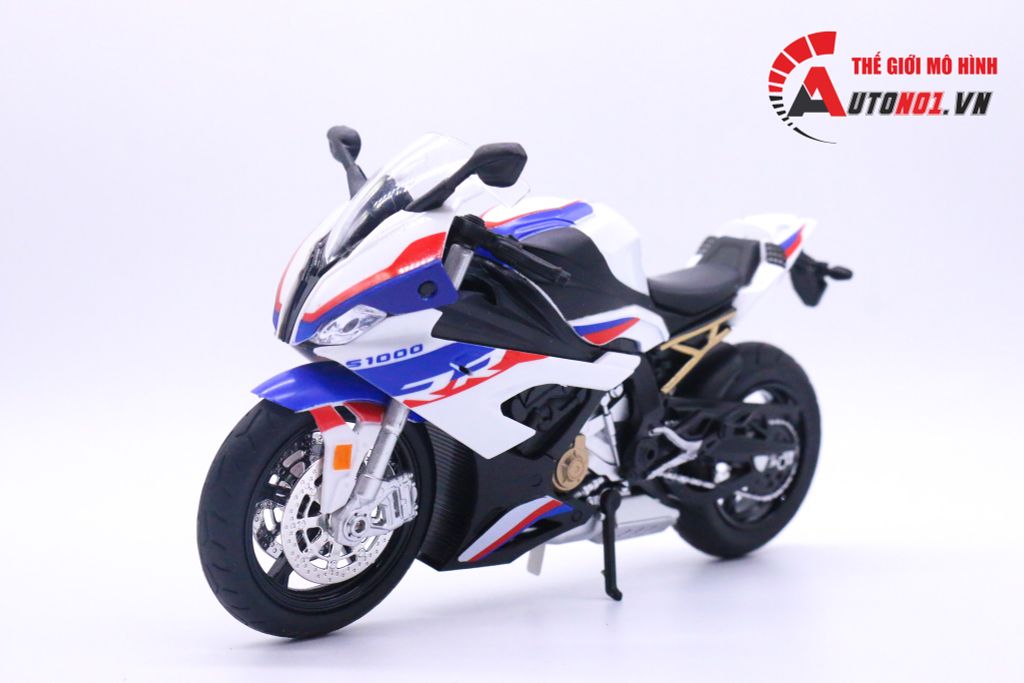 MÔ HÌNH BMW S1000RR 2020 WHITE BLUE 1:12 HUAYI ALLOY 7065