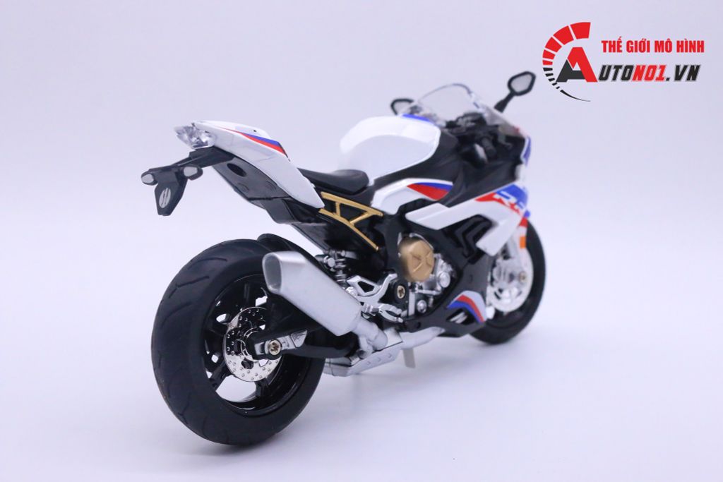 MÔ HÌNH BMW S1000RR 2020 WHITE BLUE 1:12 HUAYI ALLOY 7065