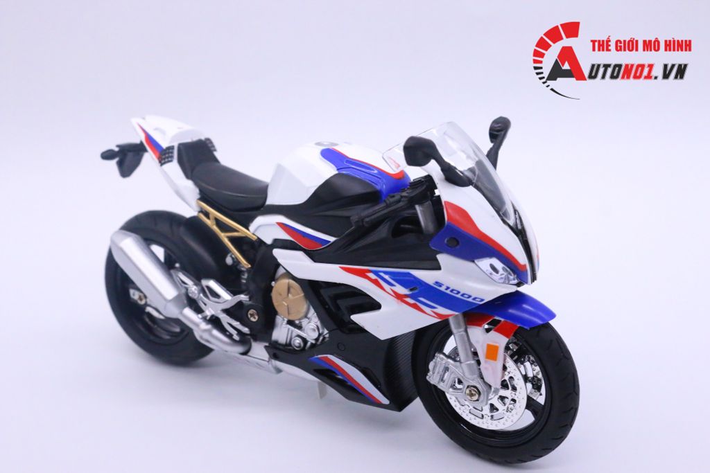 MÔ HÌNH BMW S1000RR 2020 WHITE BLUE 1:12 HUAYI ALLOY 7065