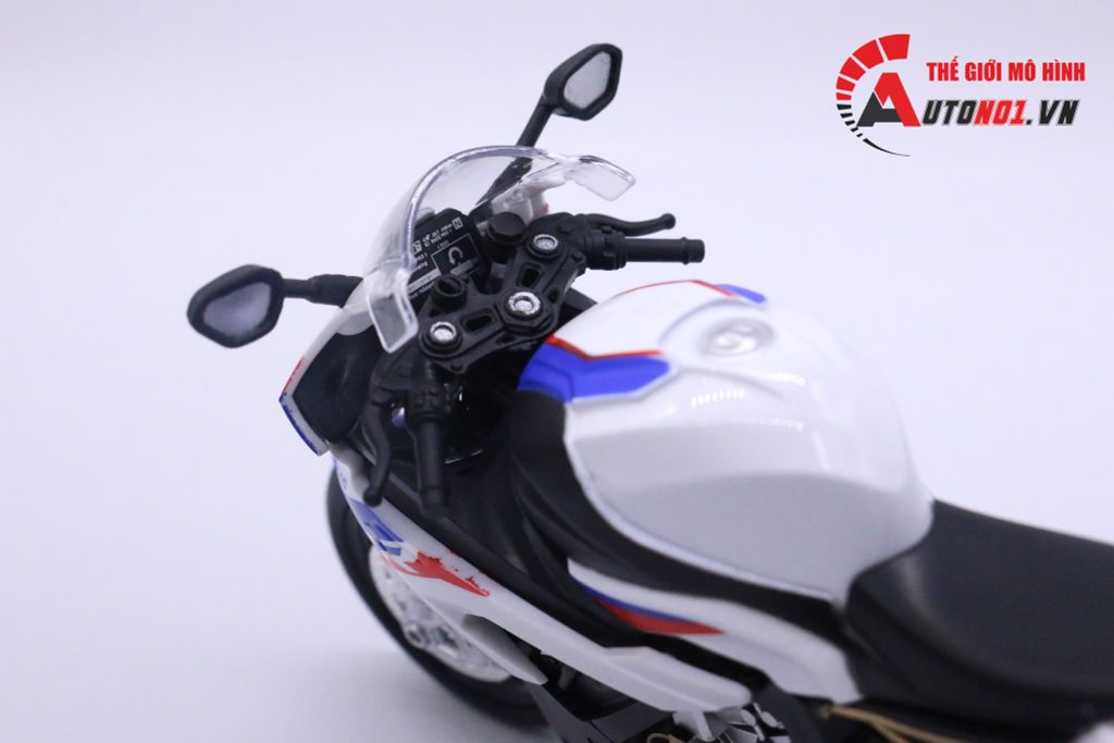 MÔ HÌNH BMW S1000RR 2020 WHITE BLUE 1:12 HUAYI ALLOY 7065