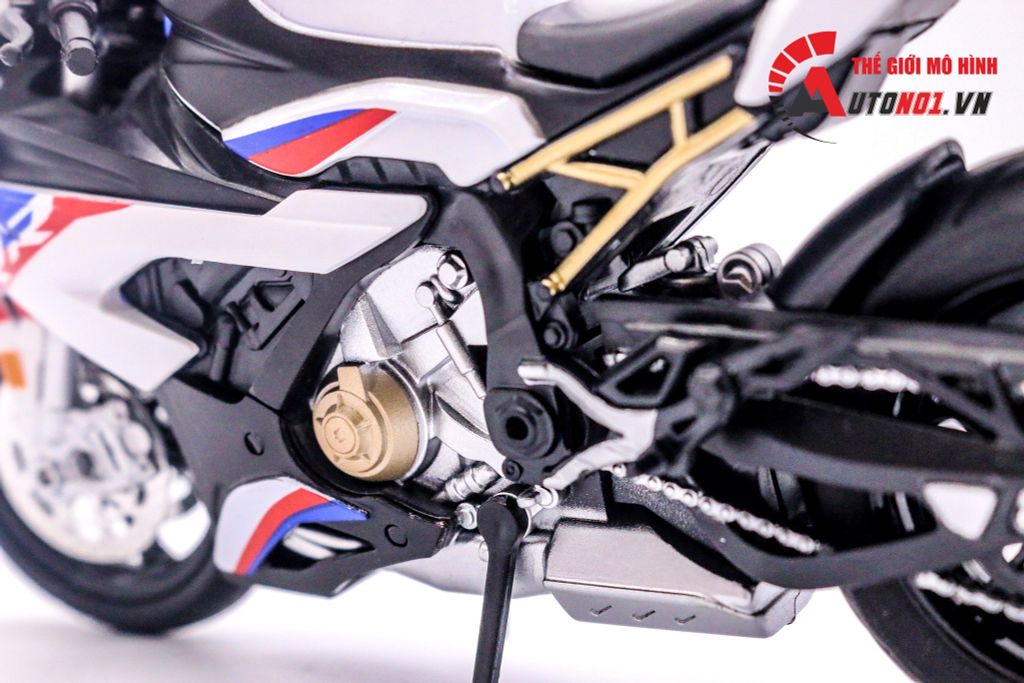 MÔ HÌNH BMW S1000RR 2020 WHITE BLUE 1:12 HUAYI ALLOY 7065