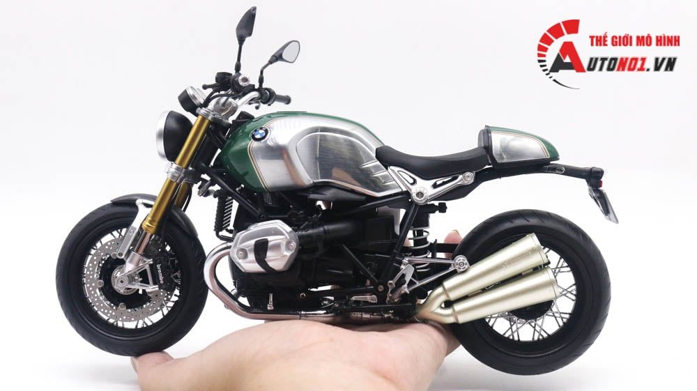  Mô hình xe cao cấp Bmw R Nine T Green Silver 1:9 Meng D230g 