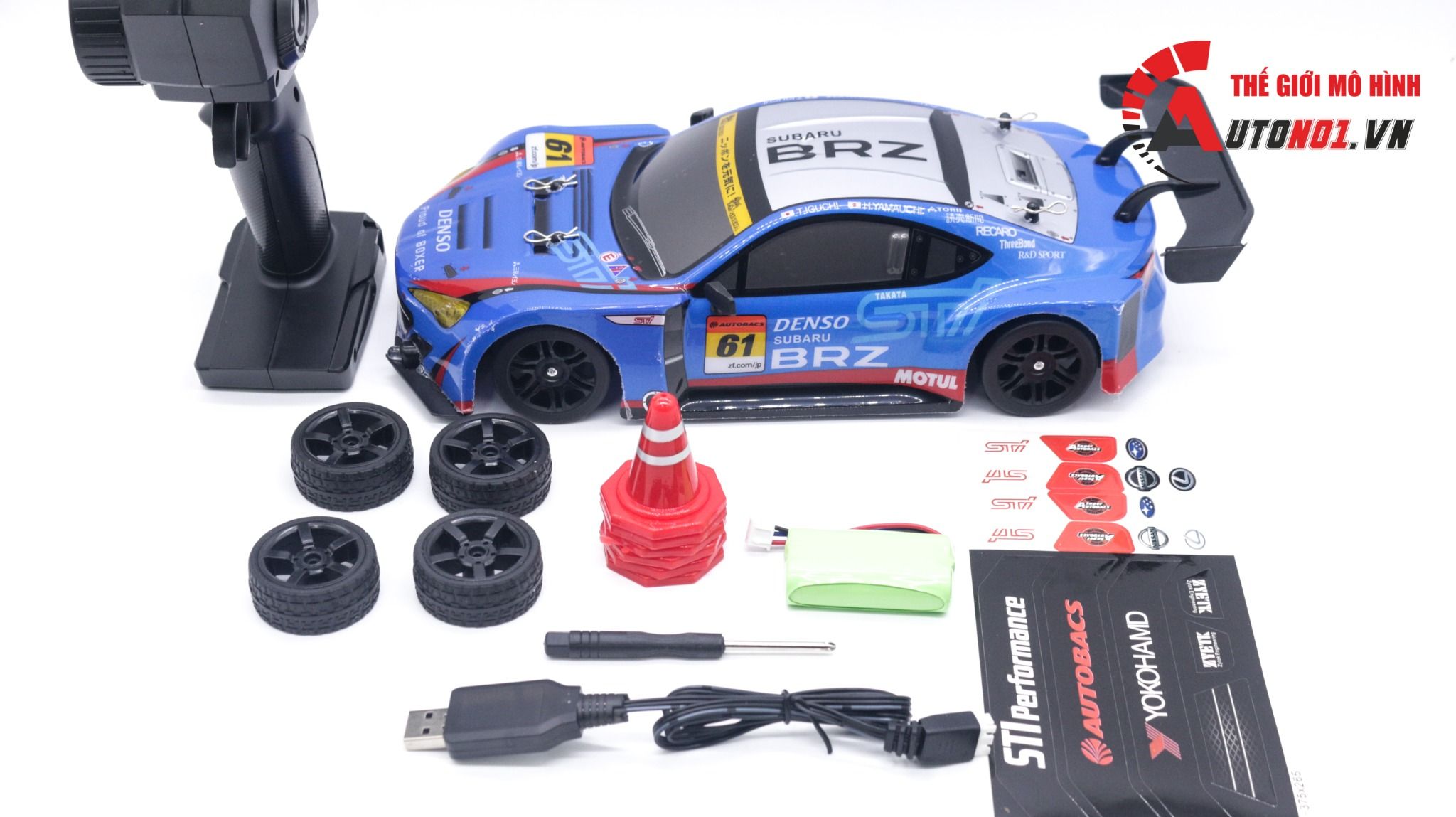 Xe điều khiển drift 2 cầu bản nâng cấp có điều tốc, có đèn, bánh drift subaru denso model 2023 pin 7.4v 30km/h DK013