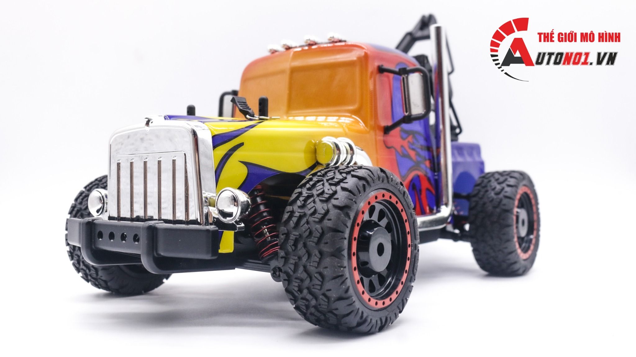 Mô hình xe điều khiển đầu kéo cứu hộ Optimus Prime J901 fire flames 20km/h tỉ lệ 1:16 deer man DK006