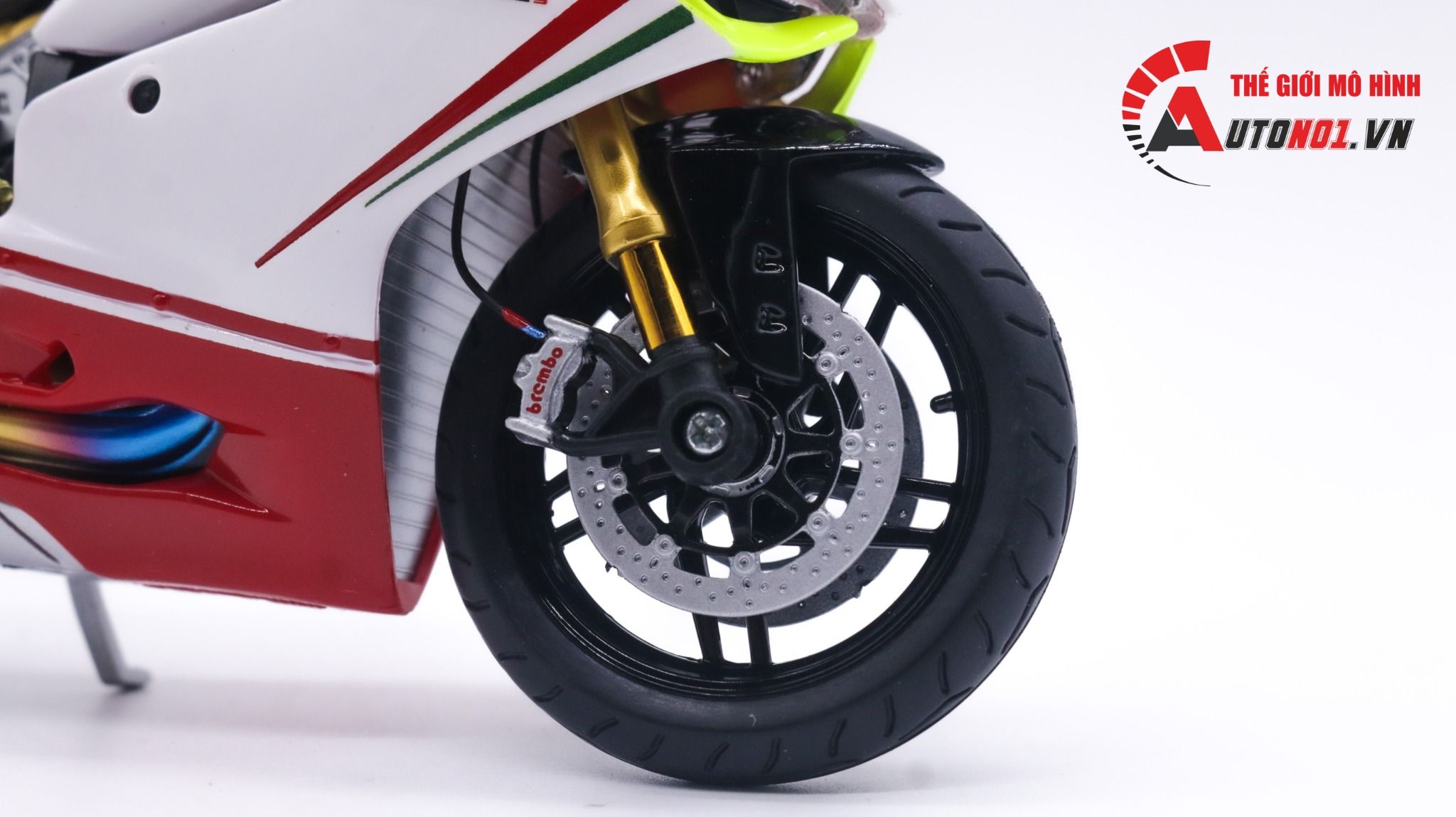 Mô hình siêu Xe Ducati 1199 tricolor độ nồi khô 1:12 Autono1 Maisto D221M