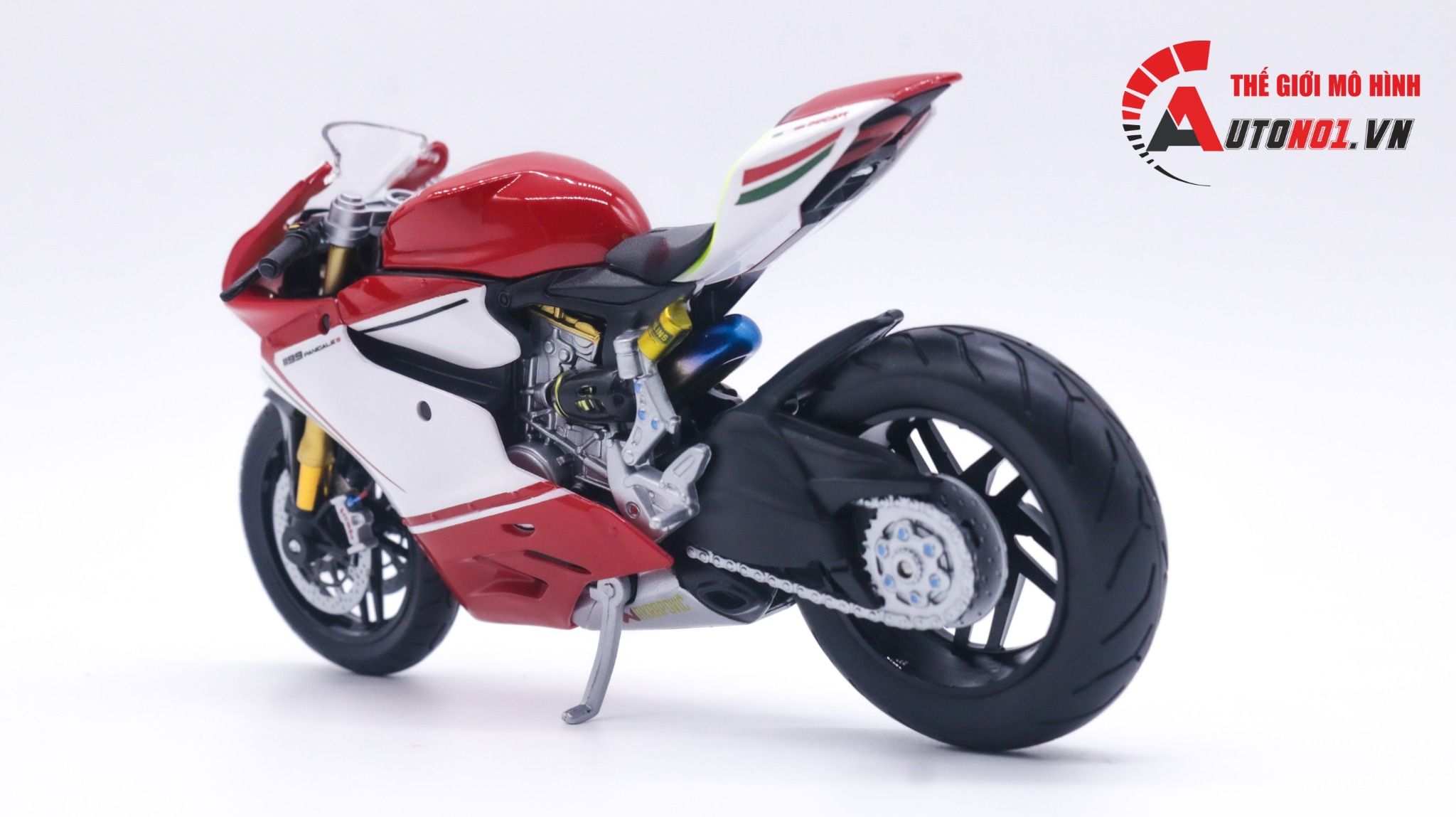 Mô hình siêu Xe Ducati 1199 tricolor độ nồi khô 1:12 Autono1 Maisto D221M