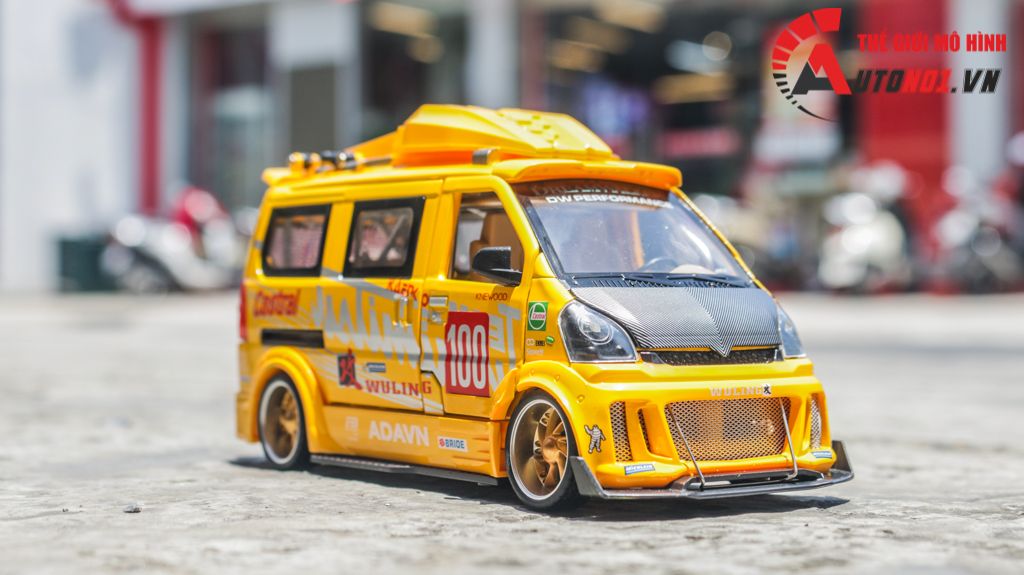 Mô hình xe Van phiên bản độ Wuling HongGuang 1:24 hộp xốp Jinlifang OT120
