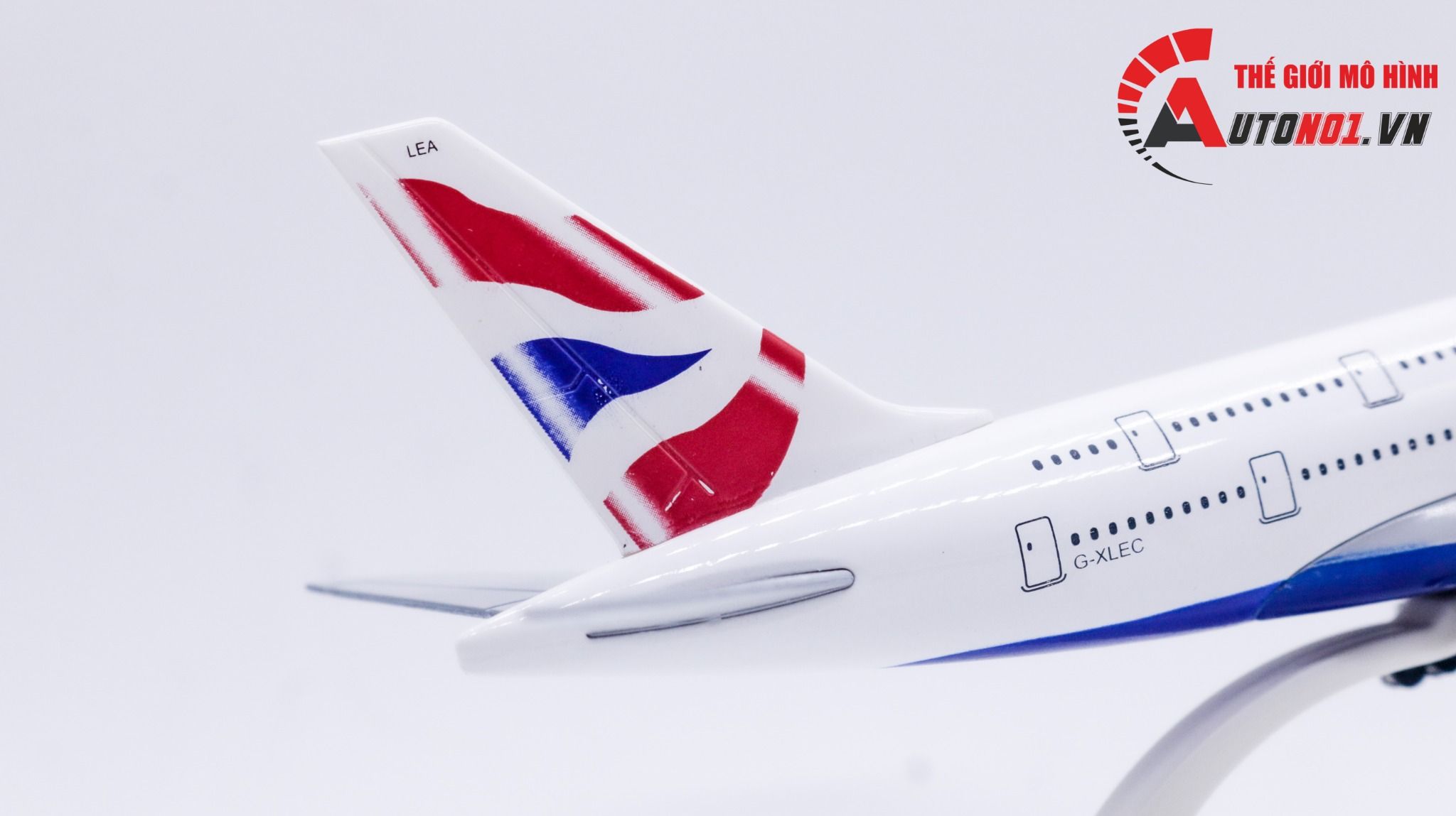 Mô hình máy bay Anh Quốc British Airways Airbus A380 có bánh xe MB20057