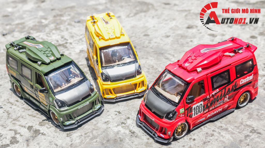 Mô hình xe Van phiên bản độ Wuling HongGuang 1:24 hộp xốp Jinlifang OT120