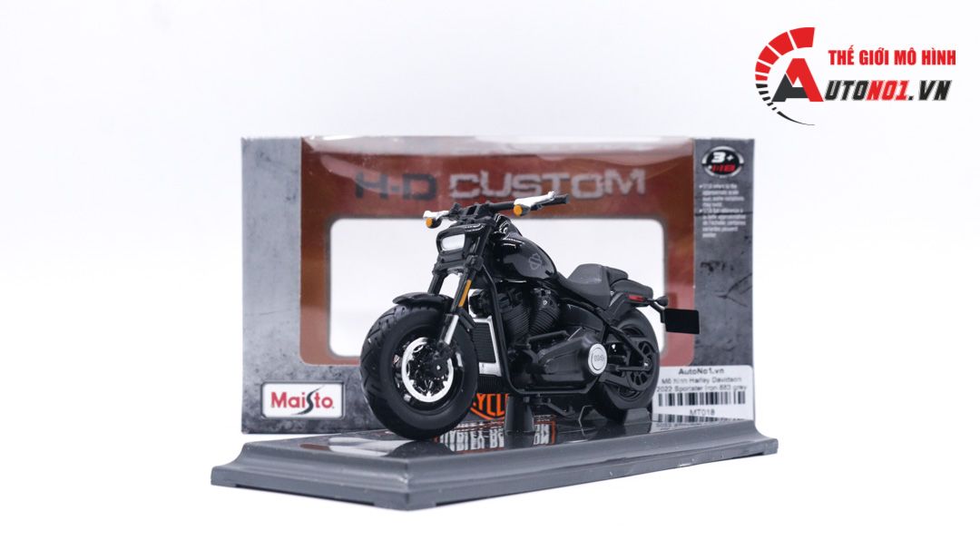 Mô hình Harley Davidson 2022 Fat Bob 114 black 1:18 Maisto 39360 MT020