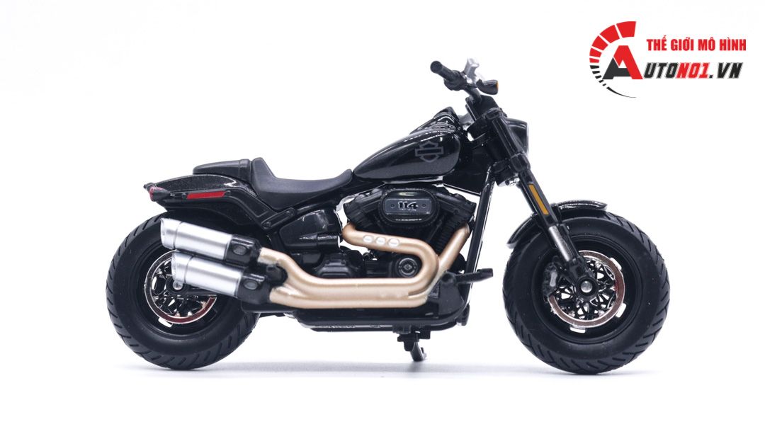 Mô hình Harley Davidson 2022 Fat Bob 114 black 1:18 Maisto 39360 MT020