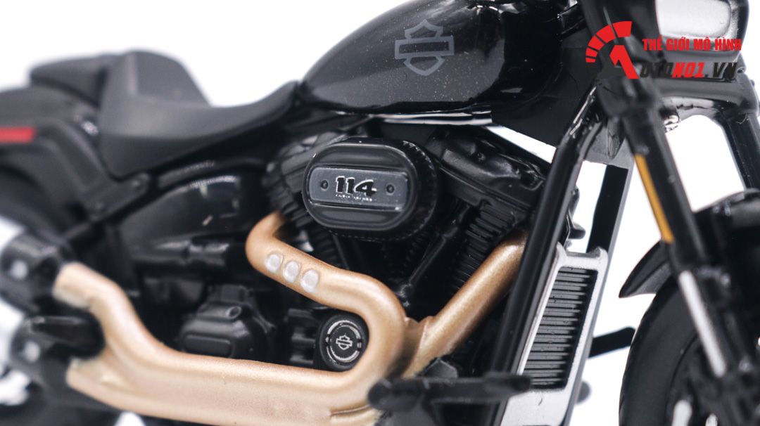 Mô hình Harley Davidson 2022 Fat Bob 114 black 1:18 Maisto 39360 MT020