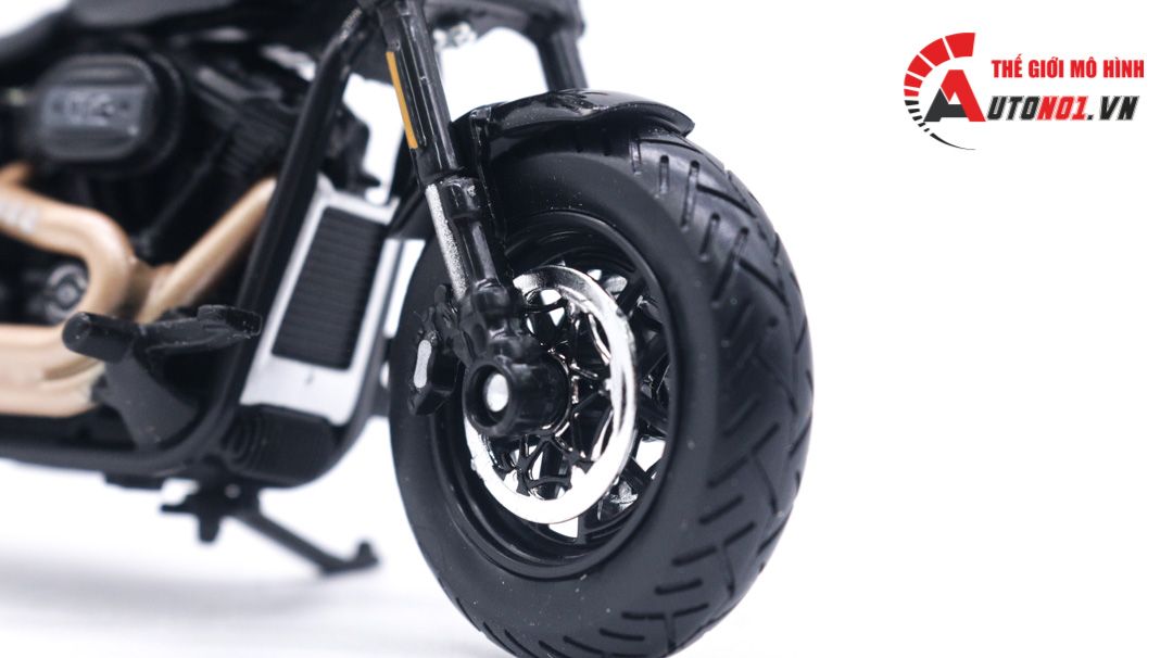 Mô hình Harley Davidson 2022 Fat Bob 114 black 1:18 Maisto 39360 MT020