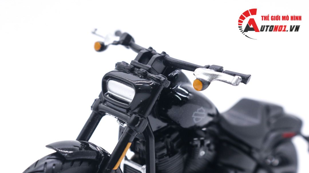 Mô hình Harley Davidson 2022 Fat Bob 114 black 1:18 Maisto 39360 MT020