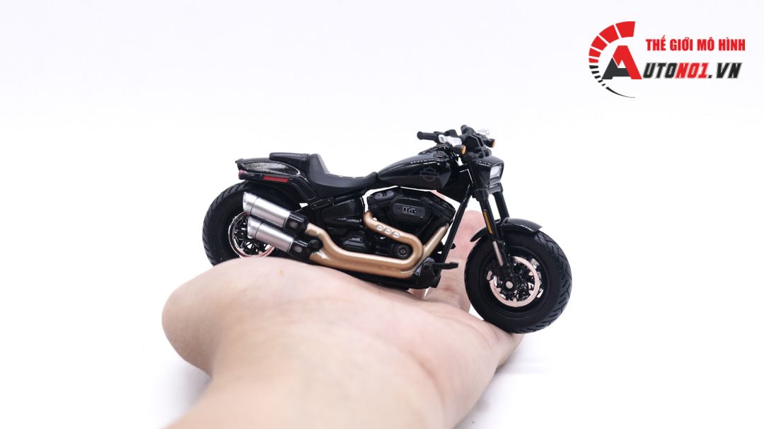 Mô hình Harley Davidson 2022 Fat Bob 114 black 1:18 Maisto 39360 MT020