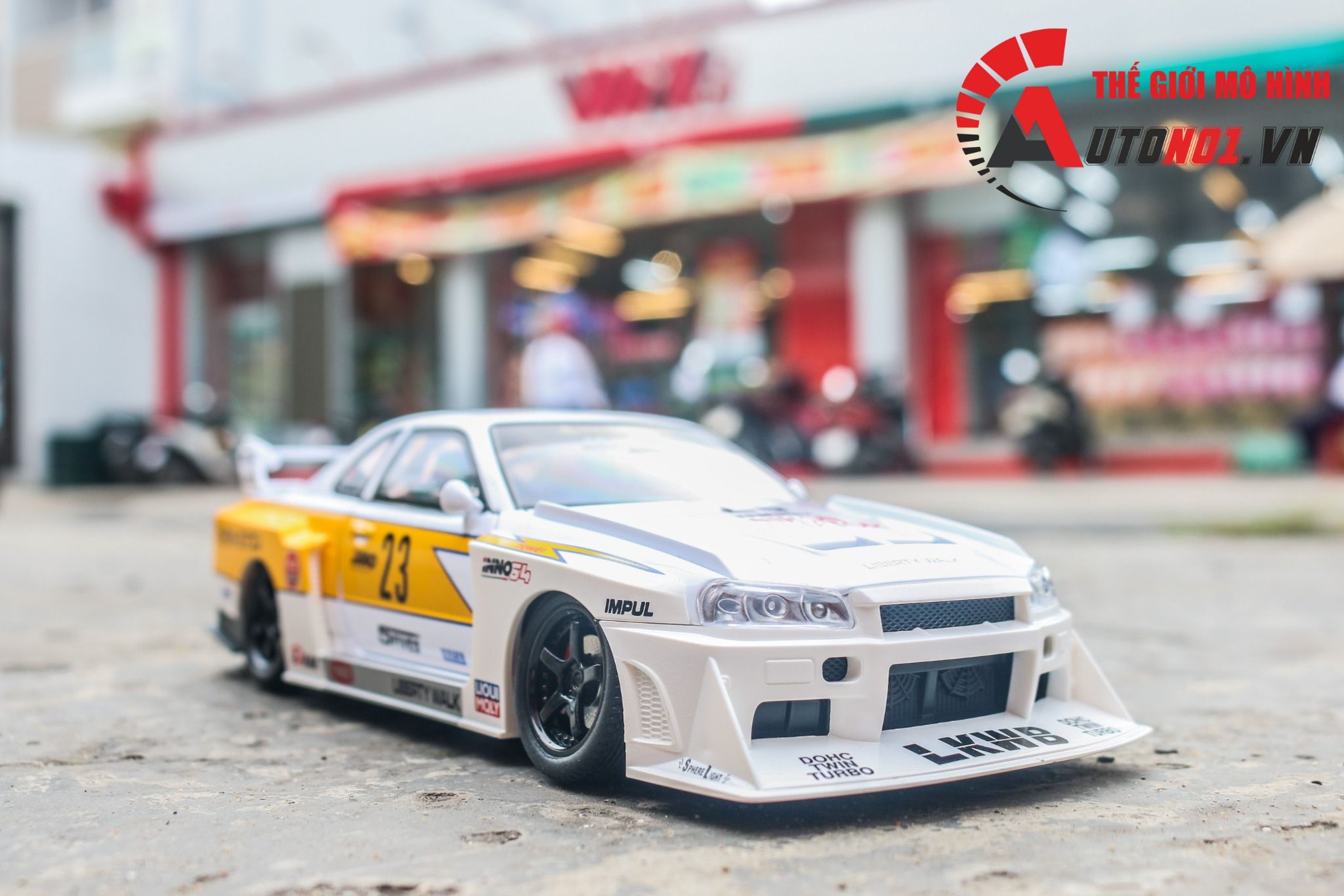 Mô hình xe Nissan S15 Skyline GTR LBWK full open - đánh lái - có đèn - âm thanh tỉ lệ 1:24 Jinlifang OT532