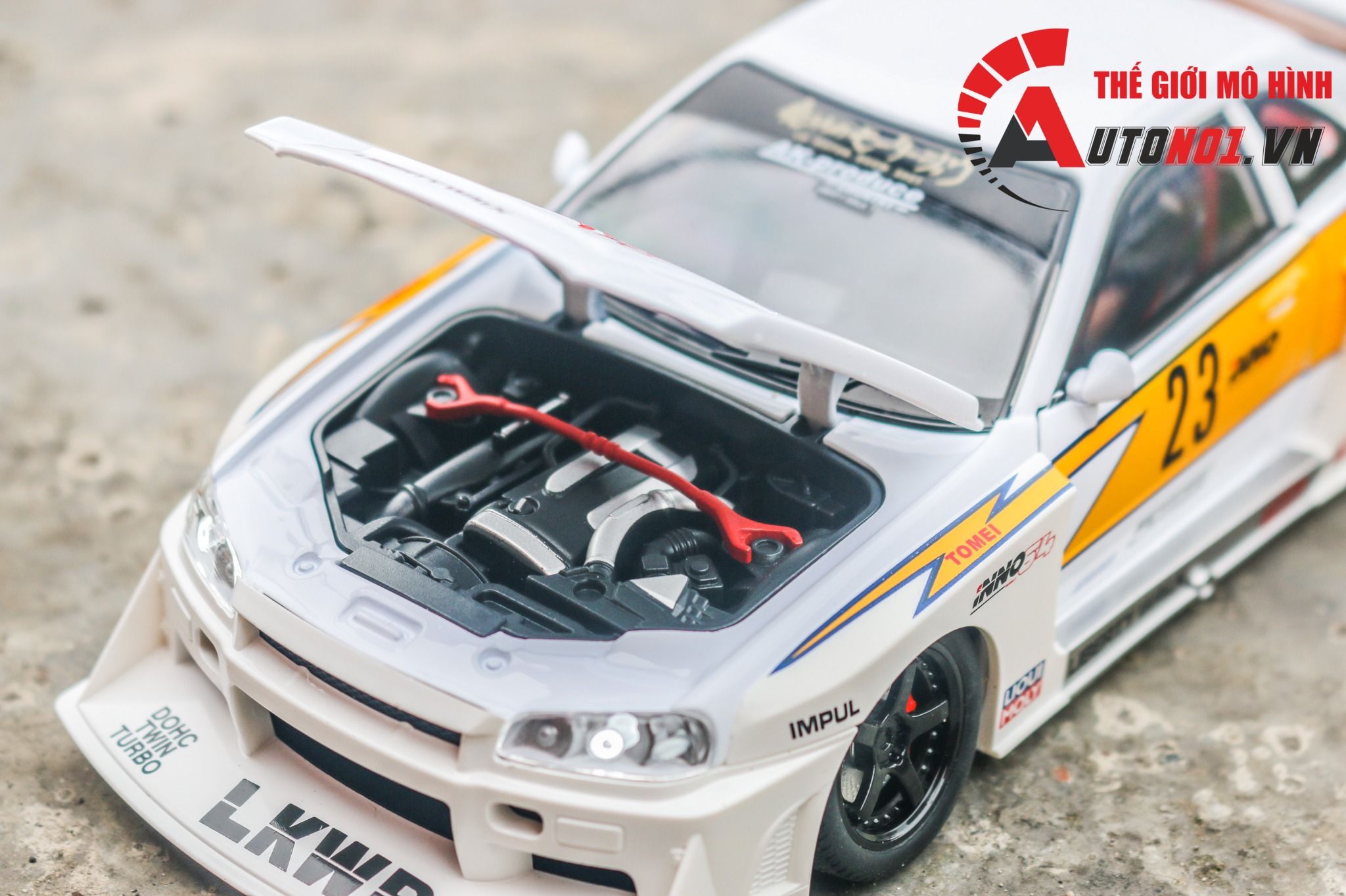 Mô hình xe Nissan S15 Skyline GTR LBWK full open - đánh lái - có đèn - âm thanh tỉ lệ 1:24 Jinlifang OT532