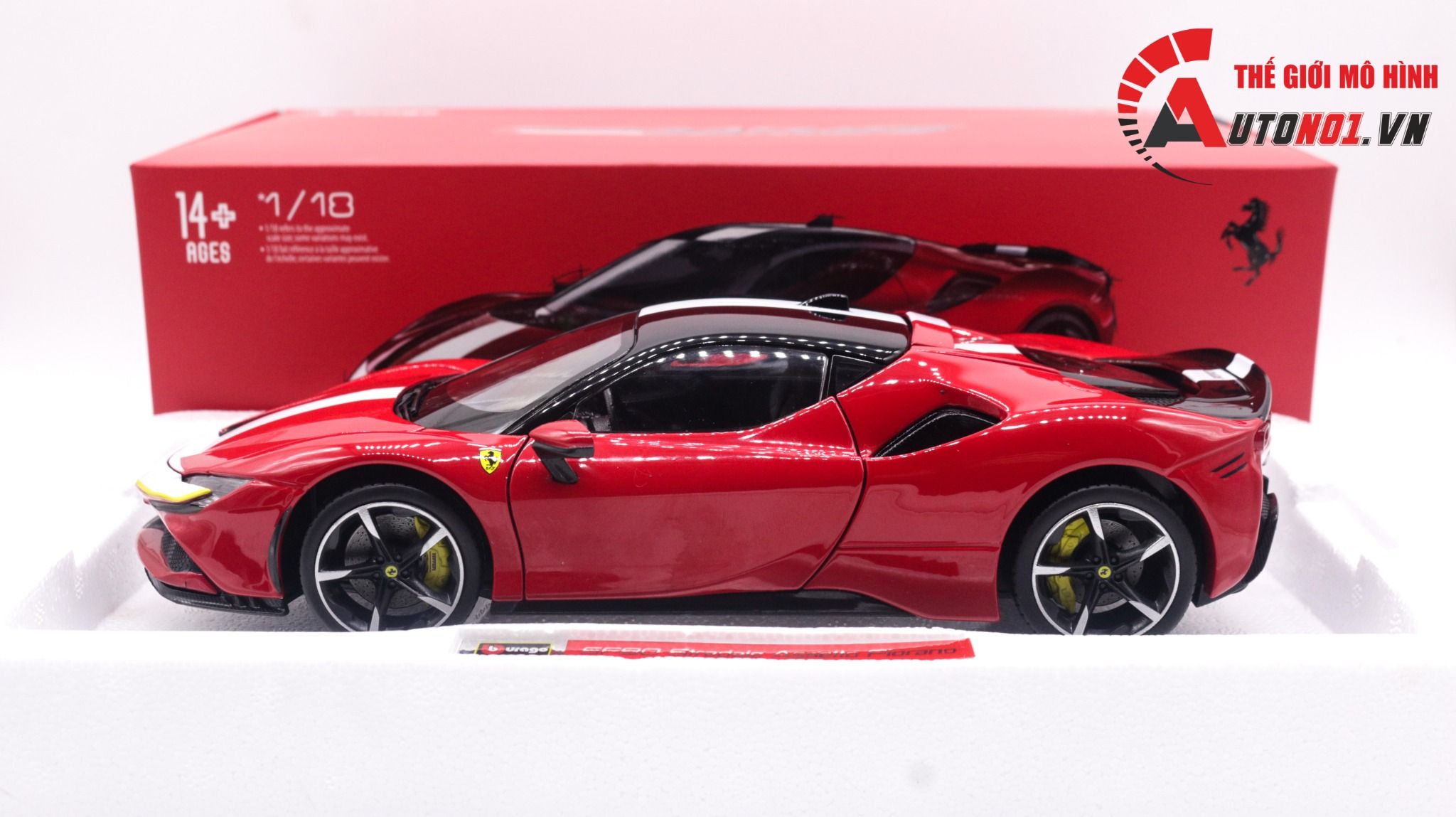 Mô hình xe Ferrari Sf90 Stradale Assetto Fiorano 1:18 Bburago 8129