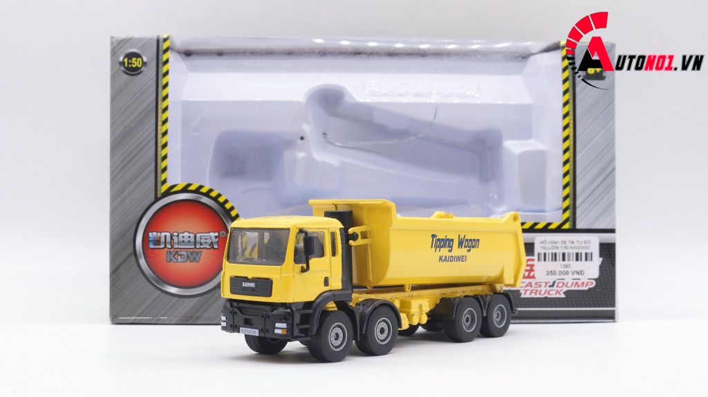 MÔ HÌNH XE TẢI TỰ ĐỔ YELLOW 1:50 KAIDIWEI 1385