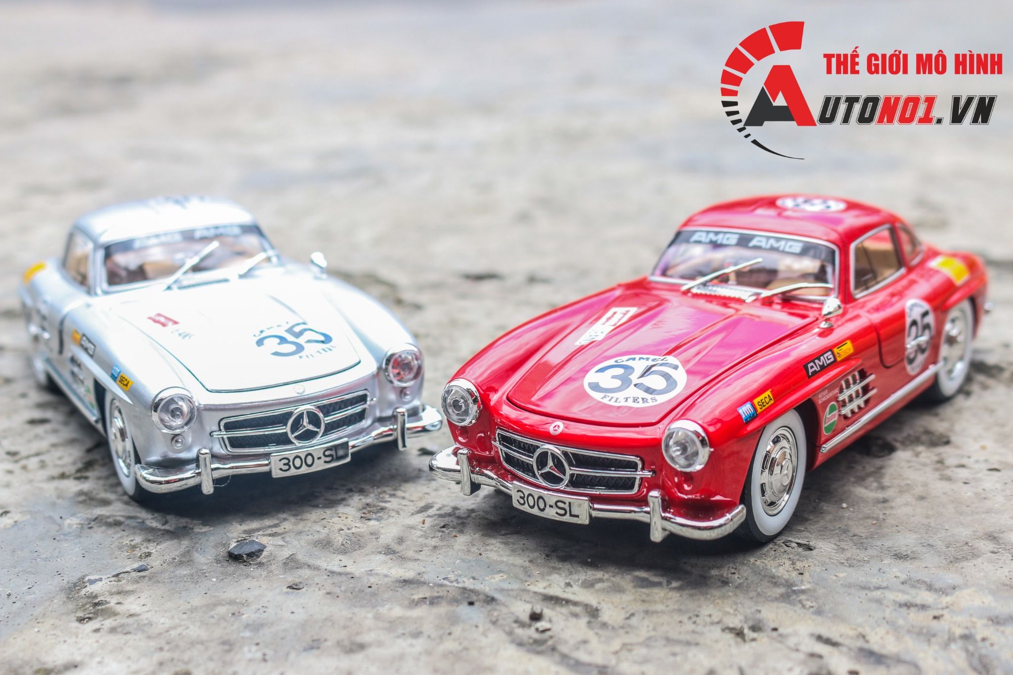Mô hình xe Mercedes-Benz 300SL phiên bản AMG racing tỉ lệ 1:24 Jinlifang OT570