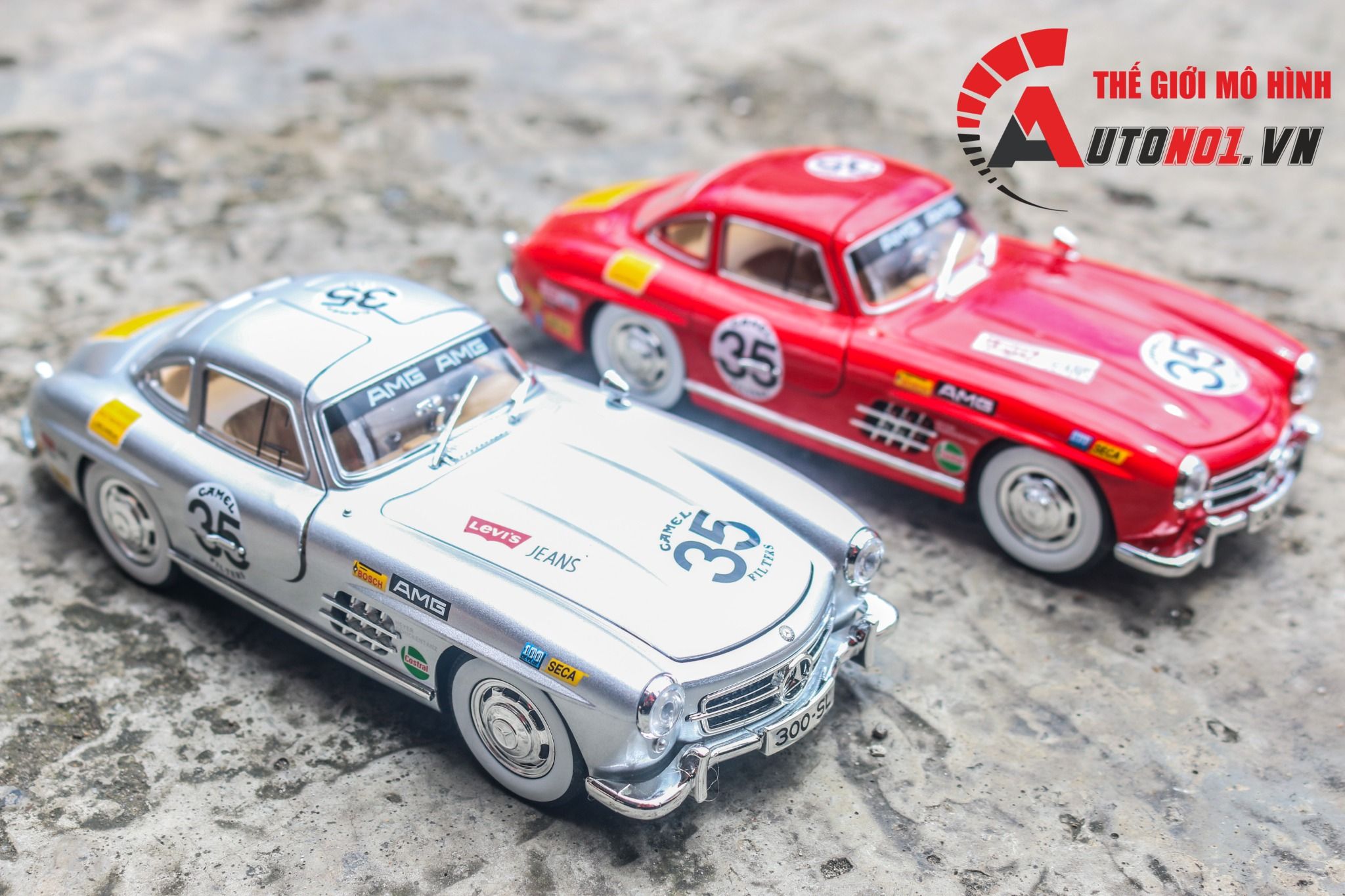 Mô hình xe Mercedes-Benz 300SL phiên bản AMG racing tỉ lệ 1:24 Jinlifang OT570