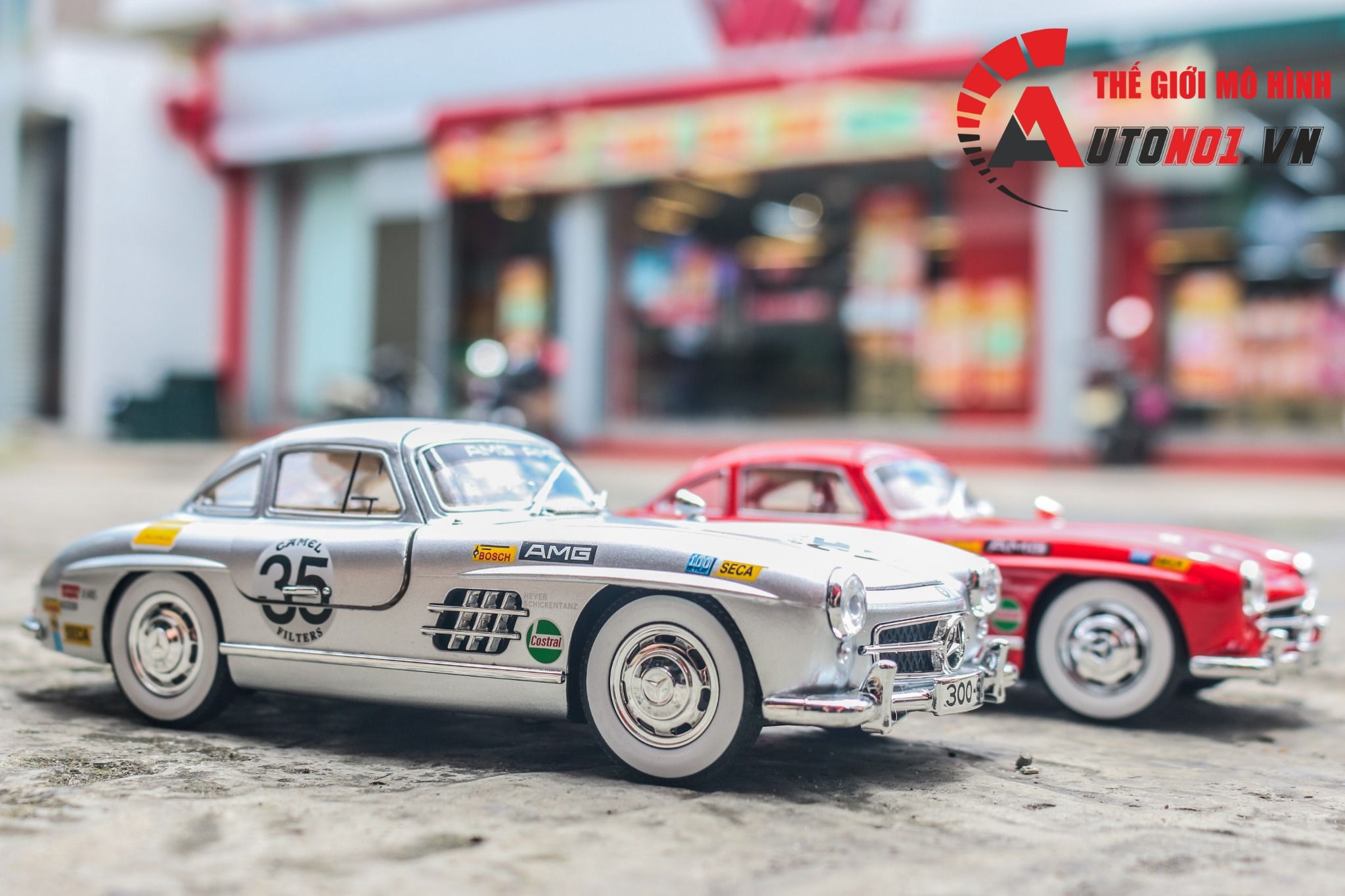 Mô hình xe Mercedes-Benz 300SL phiên bản AMG racing tỉ lệ 1:24 Jinlifang OT570