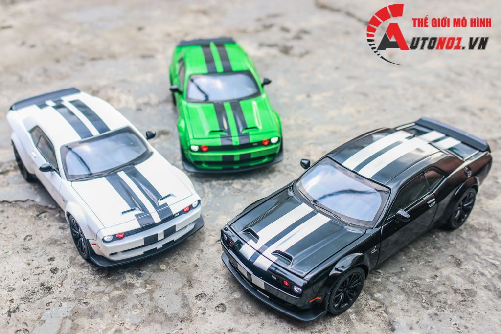 Mô hình xe Dodge Challenger Hellcat full open - có đèn - âm thanh tỉ lệ 1:22 Jiaye model OT584