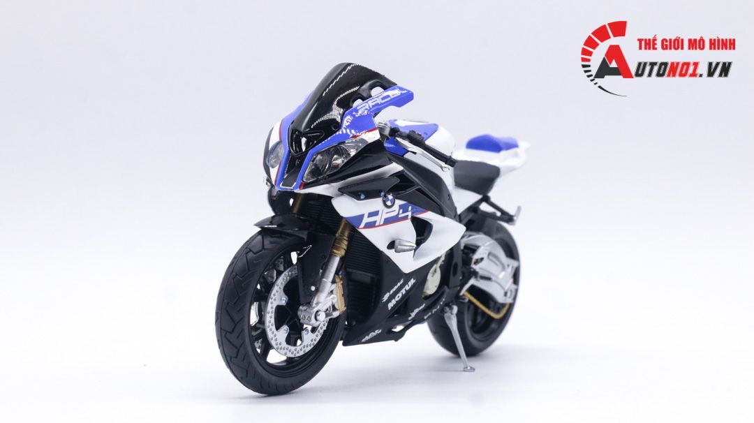  Mô hình xe độ BMW S1000RR HP4 race độ pô 1:12 Autono1 Joycity D022D 