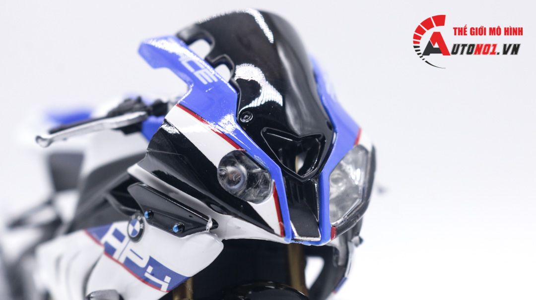  Mô hình xe độ BMW S1000RR HP4 race độ pô 1:12 Autono1 Joycity D022D 