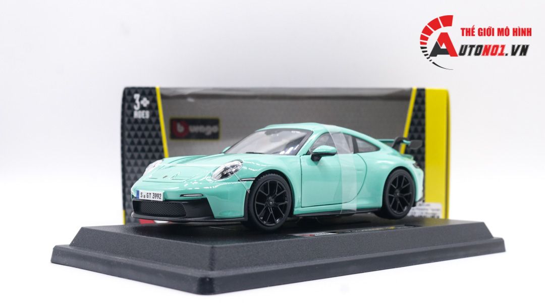  Mô hình xe Porsche 911 GT3 full kính full open có đế 1:24 Bburago OT059 