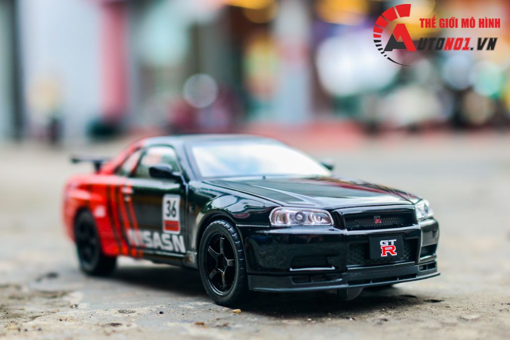 Mô hình xe Nissan GT-R R34 phiên bản racing full open tỉ lệ 1:32 JinliFang OT589