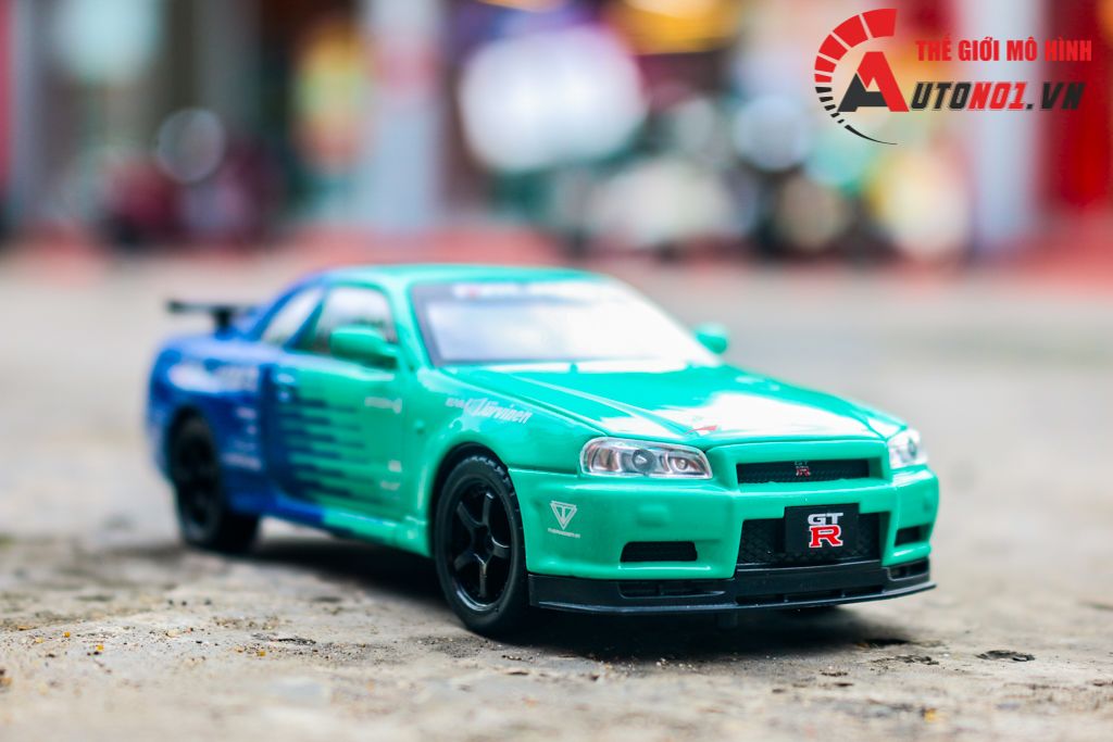 Mô hình xe Nissan GT-R R34 phiên bản racing full open tỉ lệ 1:32 JinliFang OT589