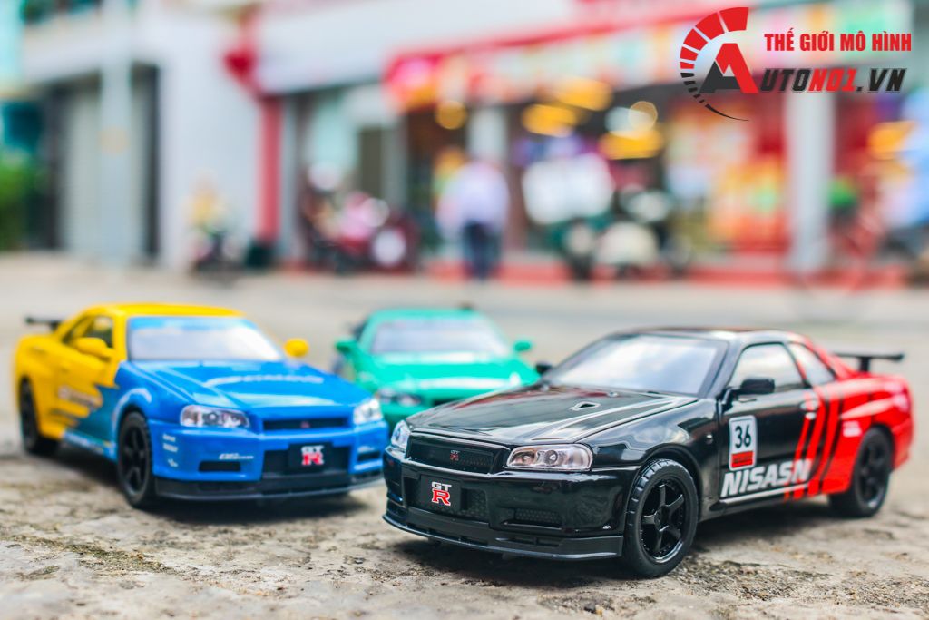 Mô hình xe Nissan GT-R R34 phiên bản racing full open tỉ lệ 1:32 JinliFang OT589