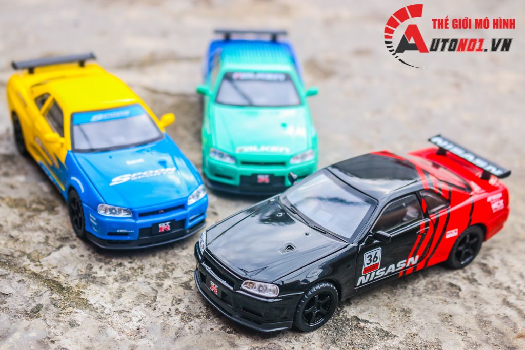 Mô hình xe Nissan GT-R R34 phiên bản racing full open tỉ lệ 1:32 JinliFang OT589