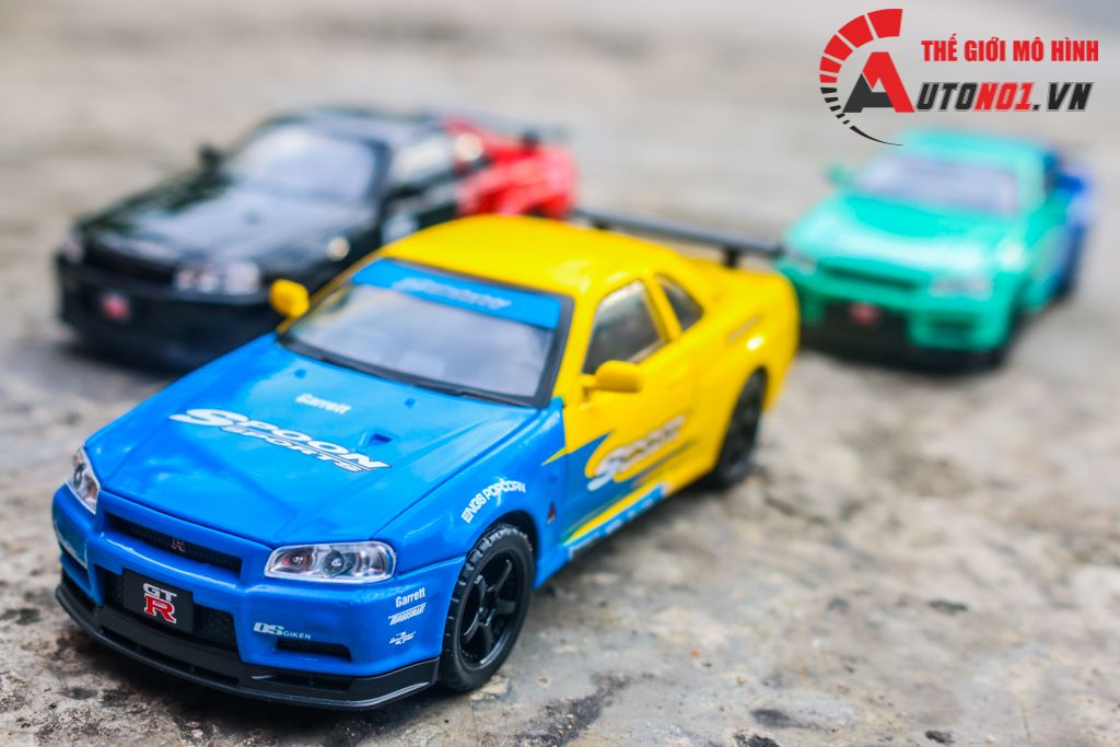 Mô hình xe Nissan GT-R R34 phiên bản racing full open tỉ lệ 1:32 JinliFang OT589