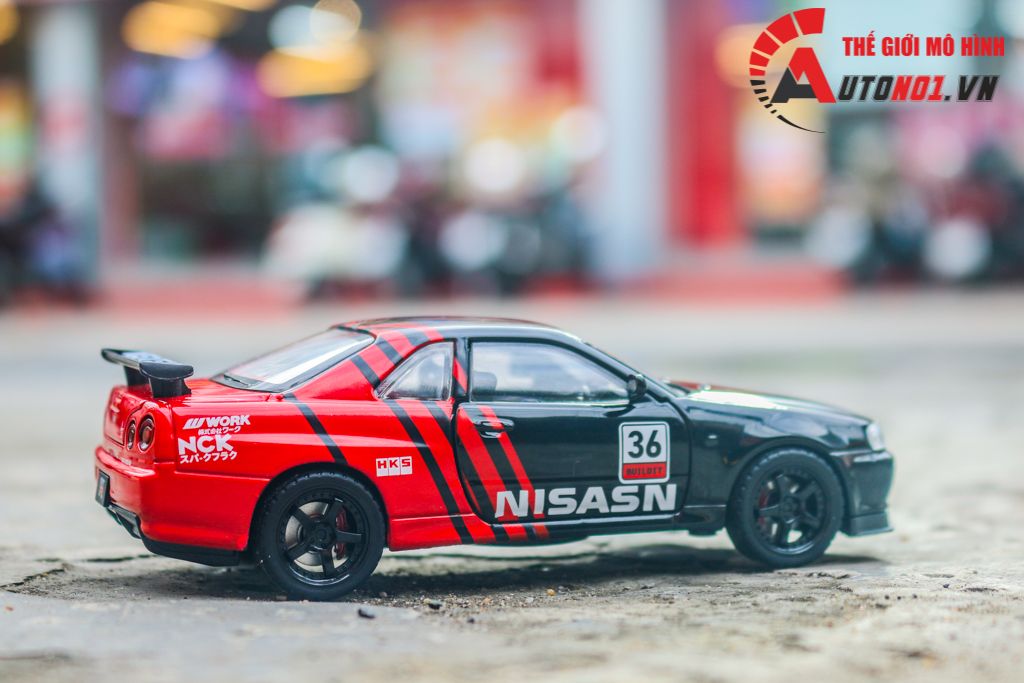 Mô hình xe Nissan GT-R R34 phiên bản racing full open tỉ lệ 1:32 JinliFang OT589