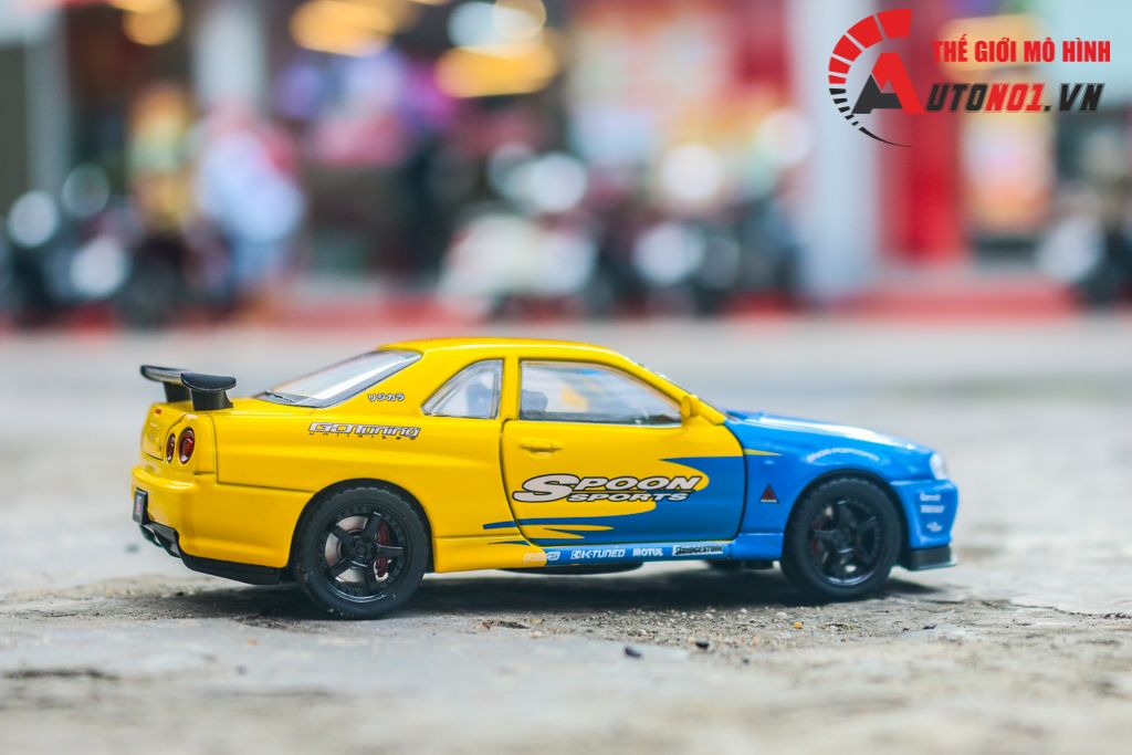 Mô hình xe Nissan GT-R R34 phiên bản racing full open tỉ lệ 1:32 JinliFang OT589