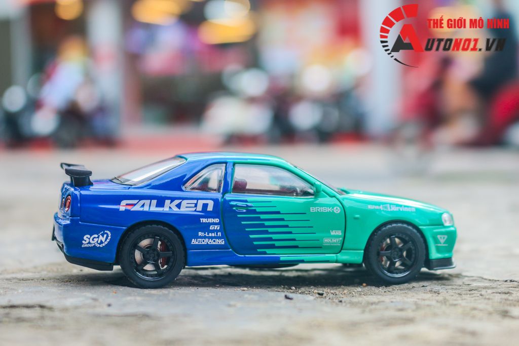 Mô hình xe Nissan GT-R R34 phiên bản racing full open tỉ lệ 1:32 JinliFang OT589
