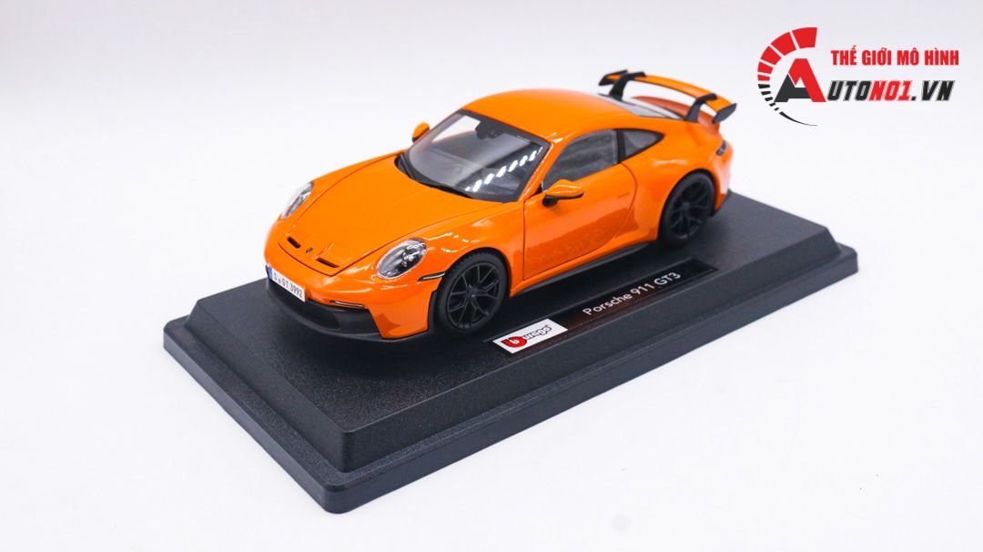  Mô hình xe Porsche 911 GT3 full kính full open có đế 1:24 Bburago OT059 