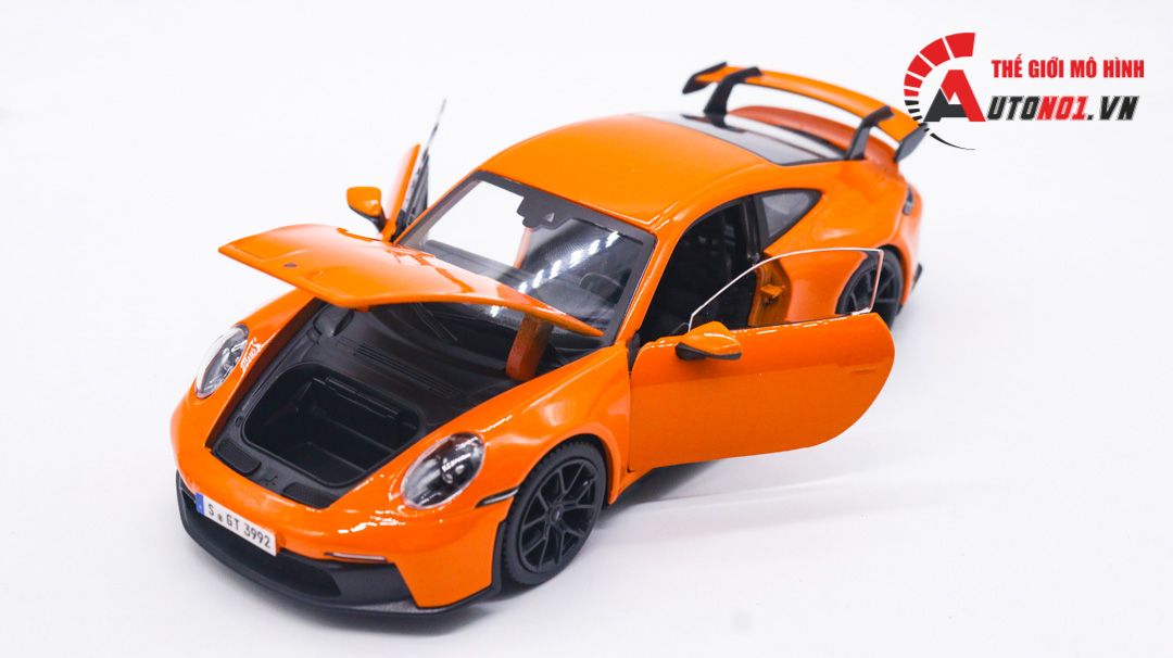  Mô hình xe Porsche 911 GT3 full kính full open có đế 1:24 Bburago OT059 