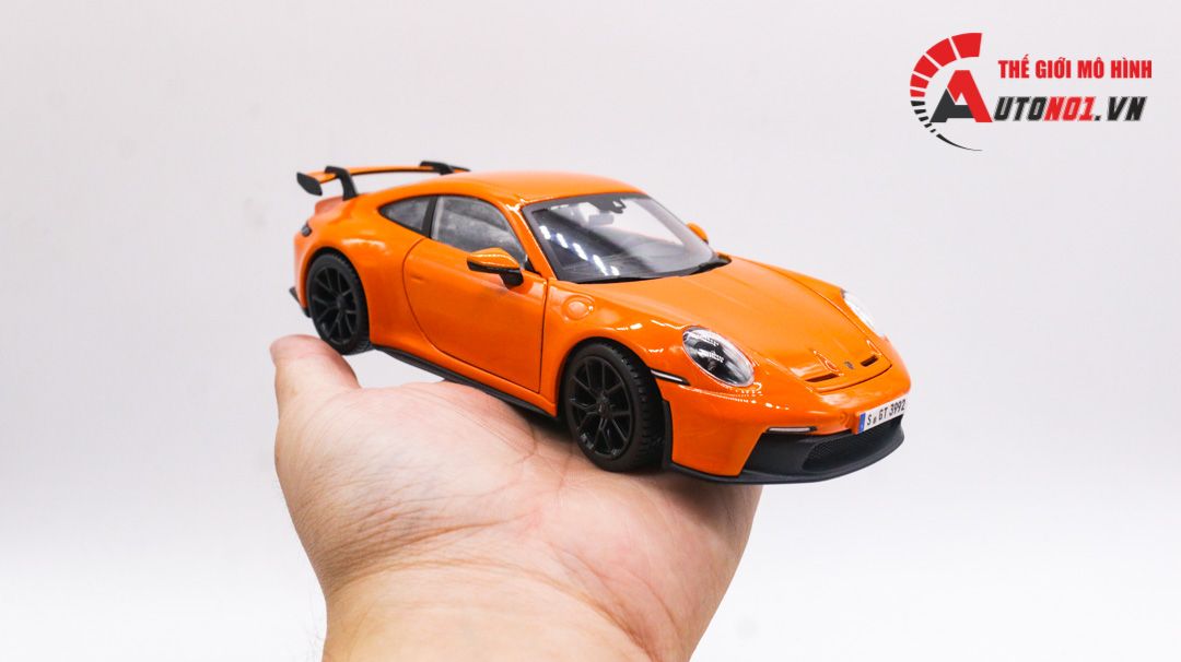  Mô hình xe Porsche 911 GT3 full kính full open có đế 1:24 Bburago OT059 