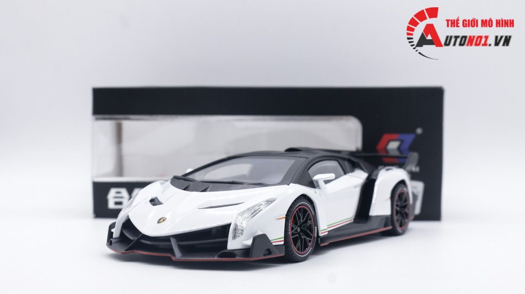 Mô hình xe Lamborghini Veneno có đèn 1:24 Chezhi OT094