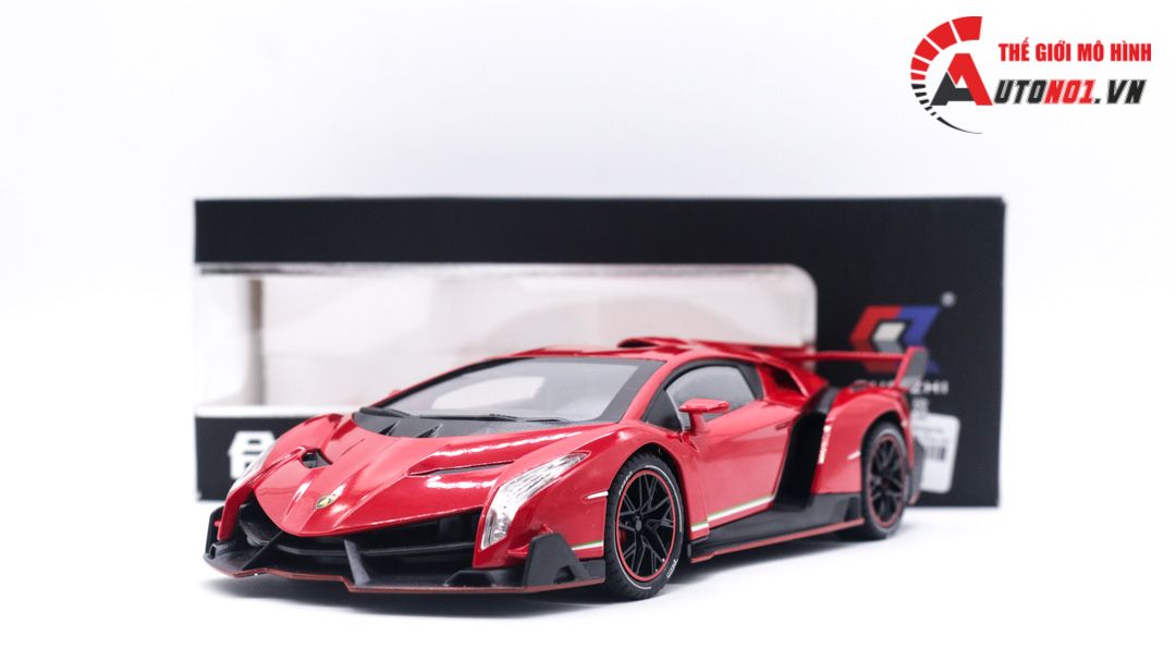 Mô hình xe Lamborghini Veneno có đèn 1:24 Chezhi OT094